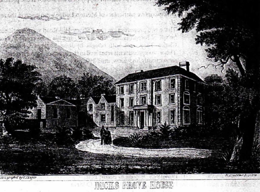 Dicksgrove House in 1855 when the property was put up for auction 