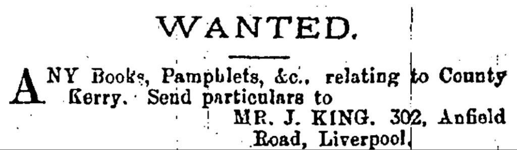 Ad in Kerry Evening Post 3 May 1905