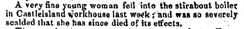 Workhouse tragedy in 1850