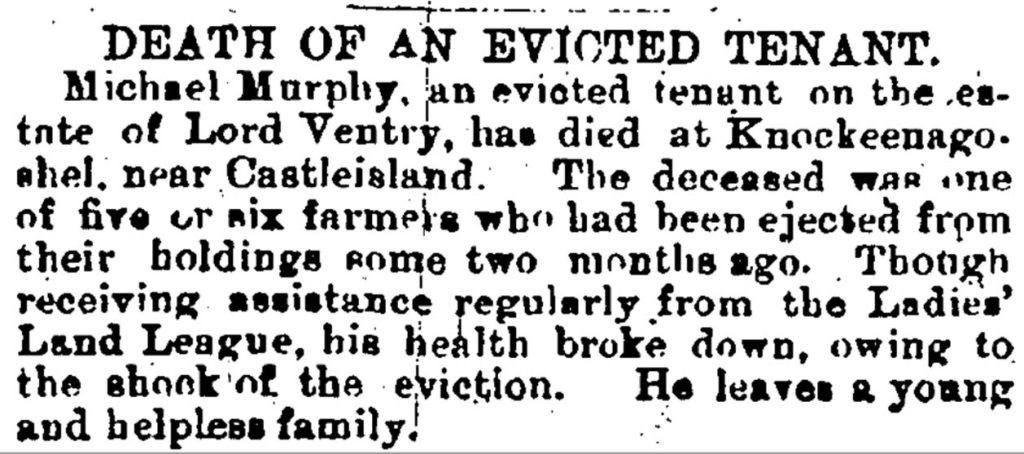 3 Misery mages show an evicted family in Castleisland in 1882