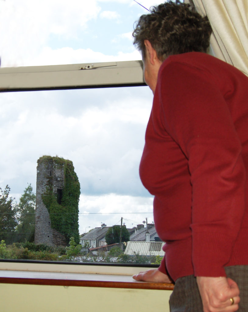 4 Michael's sister Breda Brooks looks out on the ruin of the castle